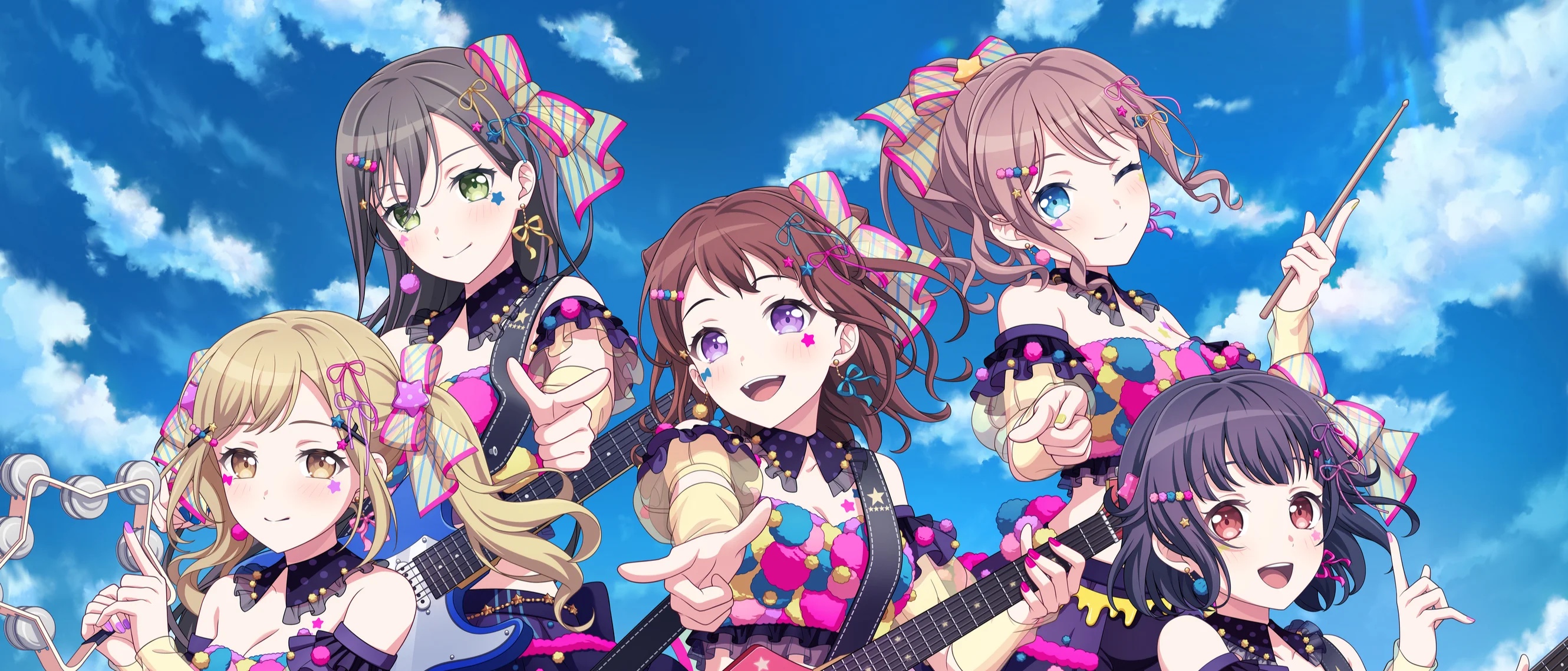 Poppin'Party band banner portrait